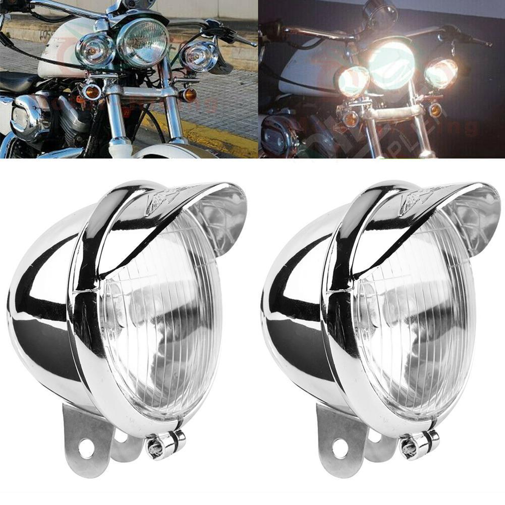 Universal Motorcycle Led Headlight Projector - Uniwersalne chromowane światła przeciwmgielne motocyklowe reflektor