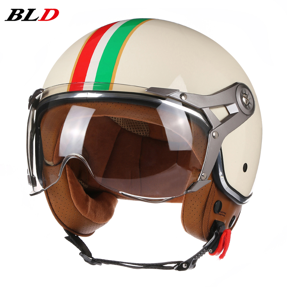 Vintage Open Face Retro Helmet - Vintage TT&COCASCOS kask motocyklowy Jet z