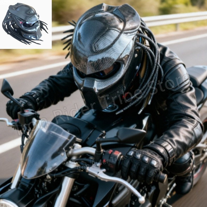 Custom Predator Motorcycle Helmet - Kask motocyklowy integralny HOT Racing Predator
