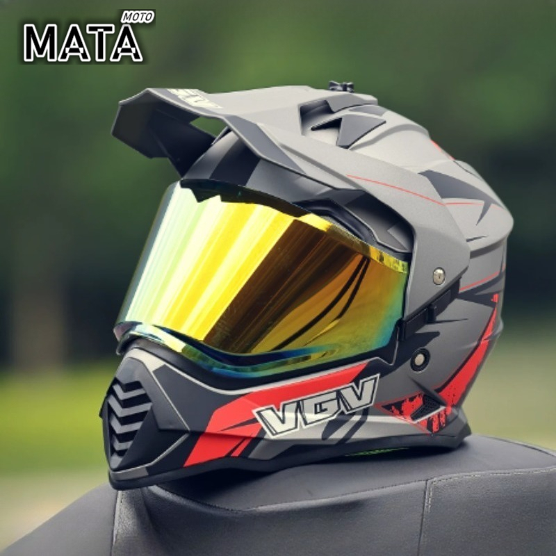 Full Face Motorcycle Helmet With Bluetooth - Kask motocyklowy VGV Motocross z certyfikacją