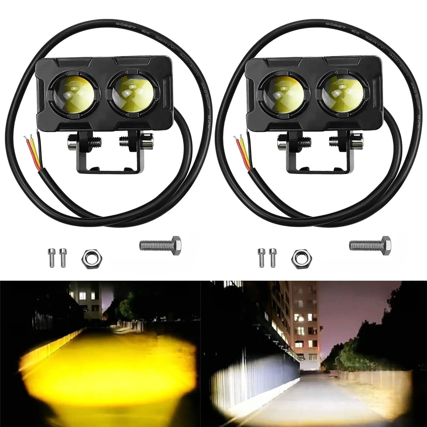 Atv Parts - 1/2 SZT. Motocyklowe światła przeciwmgielne LED