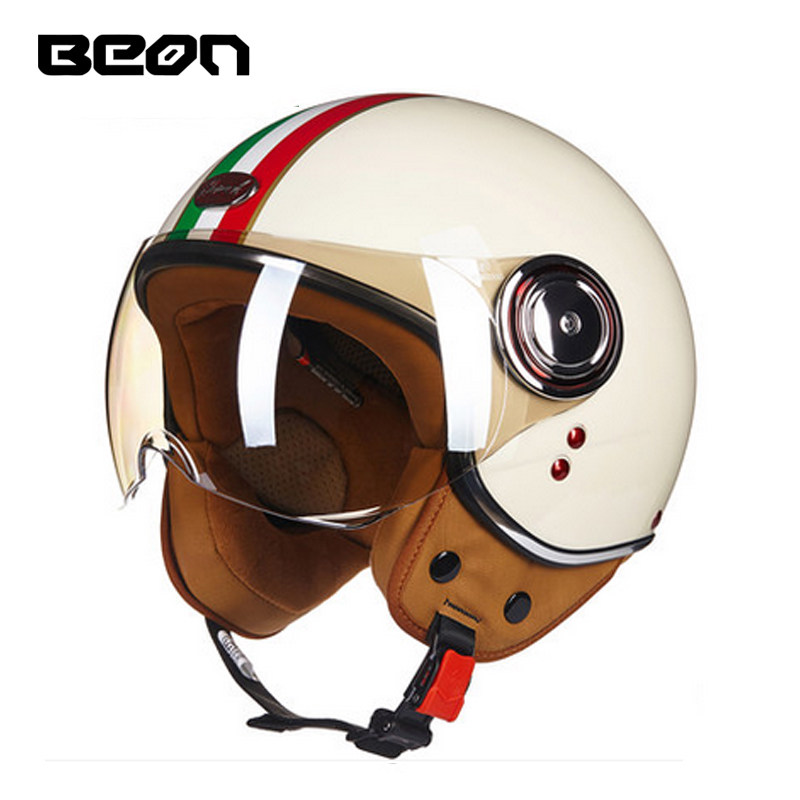 Vintage Open Face Retro Helmet - Kask motocyklowy otwarty BEON 110B, kask