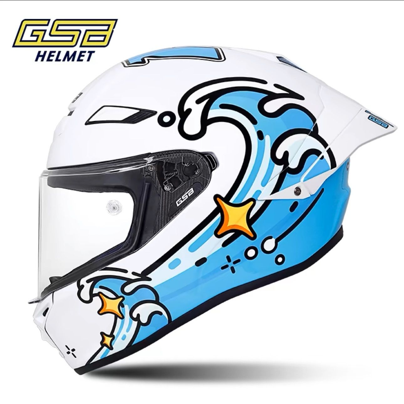 Carbon Fiber Lightweight Motorcycle Helmet - Kask motocyklowy GSB Carbon Fiber RC5,