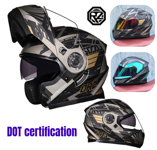 Modular Flip Up Motorcycle Helmet Dot Approved - Orz pełna twarz podwójny wizjer kask