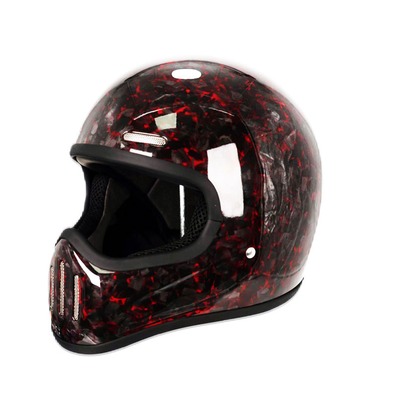Nowy kask pełnotwarzowy z włók – Carbon Fiber Lightweight Motorcycle Helmet recenzja i cena
