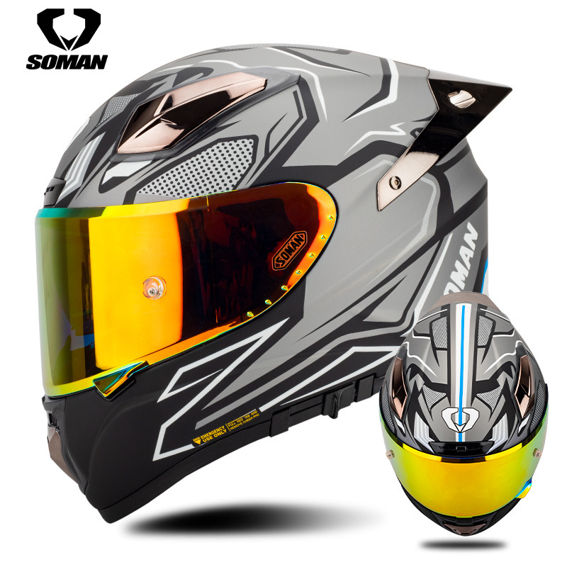 Kask motocyklowy Soman z włókn – Carbon Fiber Lightweight Motorcycle Helmet recenzja i cena