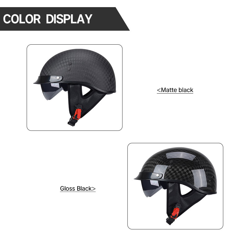 Lekki, błyszczący, czarny kask – Carbon Fiber Lightweight Motorcycle Helmet recenzja i cena