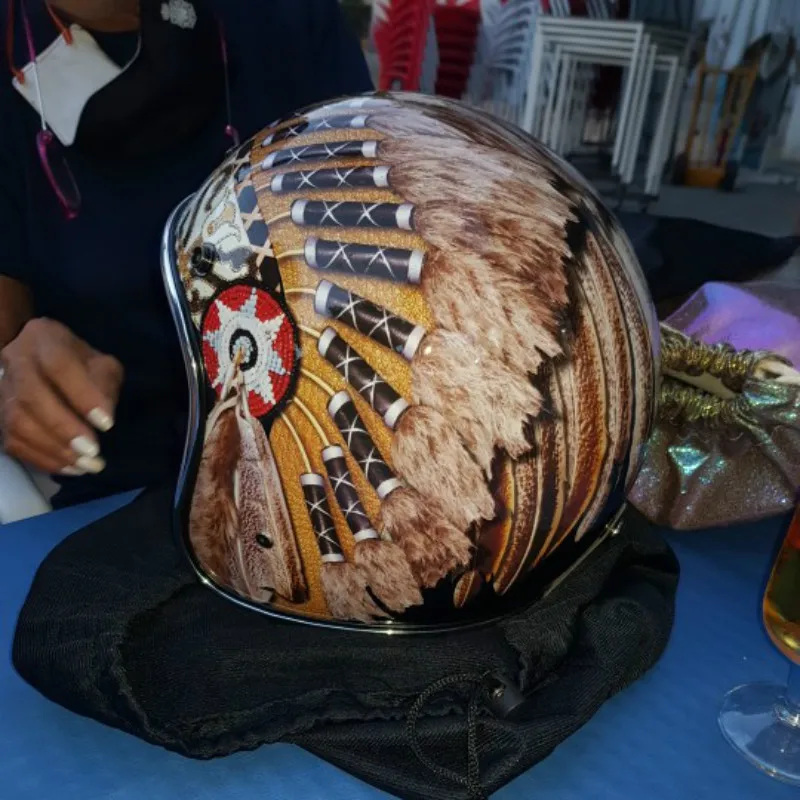 Czarny Vintage kask motocyklow – Vintage Open Face Retro Helmet recenzja i cena