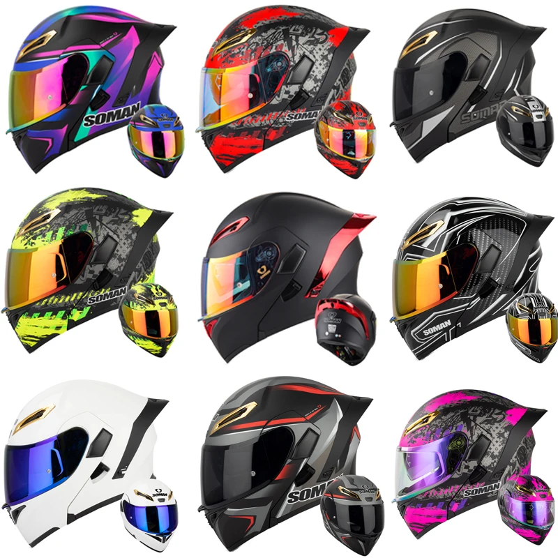 SOMAN Kask Full Face Dual Lens – Dual Visor Motorcycle Racing Helmet recenzja i cena