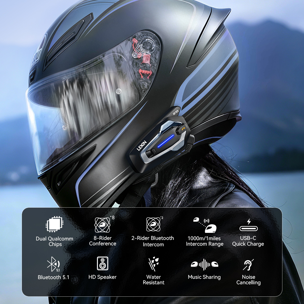 NEW-LEXIN G10 Interkom do kask – Universal Motorcycle Helmet Intercom Headset recenzja i cena